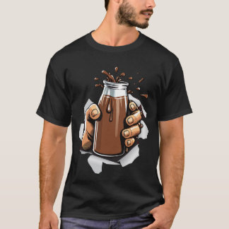 Camiseta divertido vaso de leche achocolatada