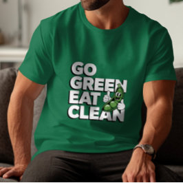 Camiseta Divertido Vegano Ervilha Vagem Fique Verde Coma Li