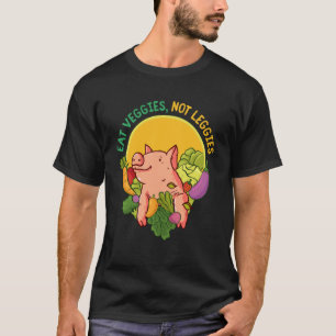 Camiseta Divertido Vegetariano 'Coma Legumes não pernas' Fo