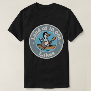 Camiseta Divertido Vintage Canoa de Pássaro Loon de Minneso