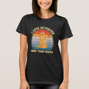 Camiseta Divertido Vintage Eu Amo Retriever Mais Do Que Pes