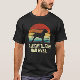 Camiseta Divertido Vintage Melhor Pai American Pit Bull Ter