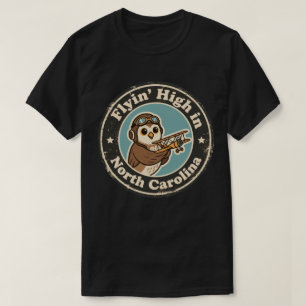Camiseta Divertido Vintage Piloto de Coruja da Carolina do 