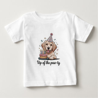 Camiseta Divertido "VIP do Paw-ty" Cachorro de Aniversário