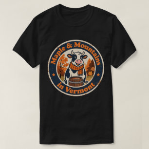 Camiseta Divertido Xarope de Bordo de Vaca Vintage Vermont 