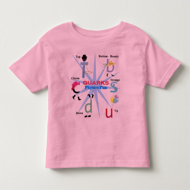 Camiseta Divertimento da física de partícula dos Quarks - (Frente)