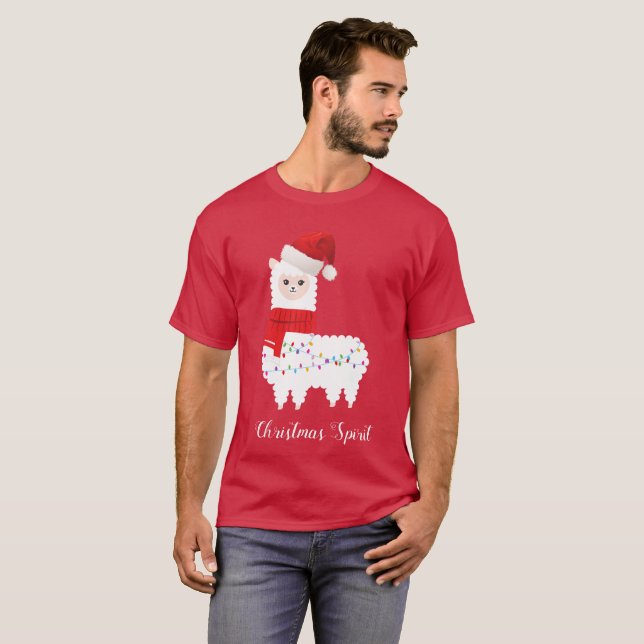Camiseta Divertimento engraçado do espírito da alpaca do (Frente Completa)