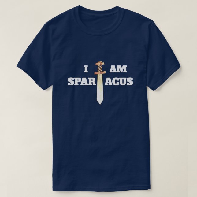 Camiseta Divertimento "eu sou Spartacus" com espada (Frente do Design)