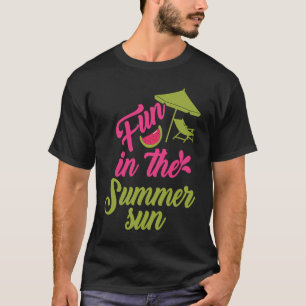 Camiseta Divertimento No Verão De Sun Tropical Beach Vacati