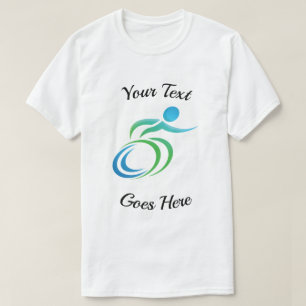 Camiseta Divertimento uma cadeira de rodas colorida com seu