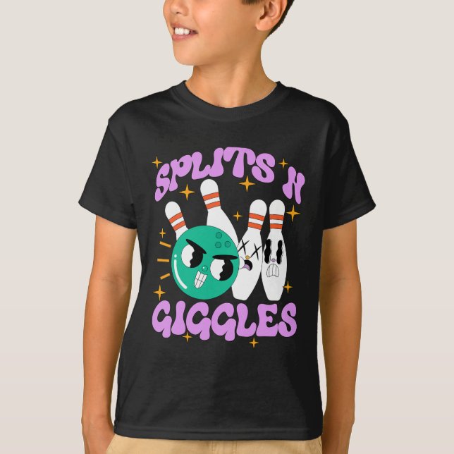 Camiseta Dividem-se em Giggles Funny Boliche Team Bowler Sp (Frente)