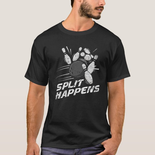 Camiseta Dividir Acontece Com A Equipe Da Boliche Da Liga D (Frente)