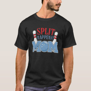 Camiseta Dividir Acontece Mãe Equipe de Boliche Pino Humor