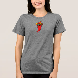 Camiseta Divina do Pimentão Quente Kawaii Sombrero Mexicano