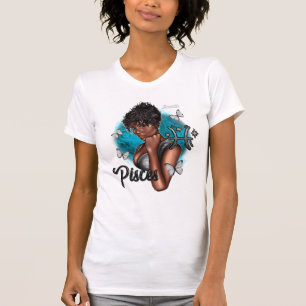 Camiseta Divina Peixes Preta Sonhadora com Charme Etéreo