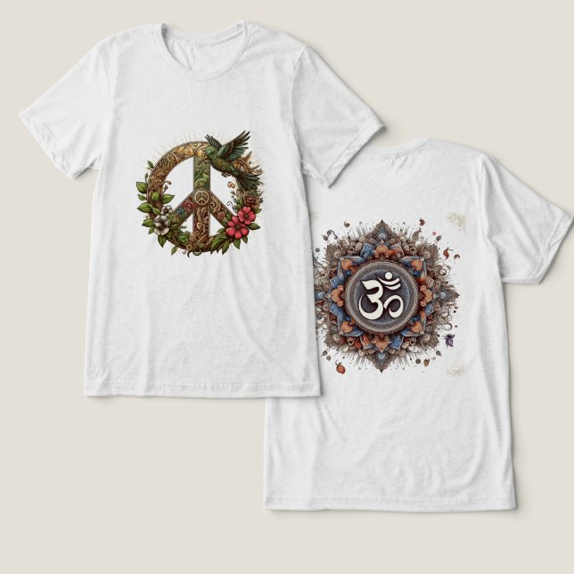 Camiseta Divine Harmony: O ॐ Mandala (Design Frente e Verso)