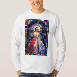 Camiseta Divine Mercy Jesus Men's Long Sleeve Tee Shirt