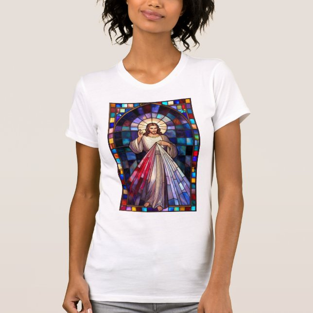 Camiseta Divine Mercy Jesus Women's Tee Shirt (Frente)
