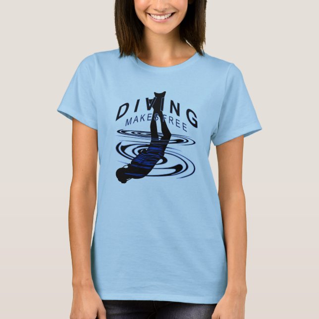 Camiseta Diving Makes Free - Taucherlogo (Frente)