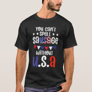 Camiseta Divirta Citação de Salsichas do Partido 4 De Julho