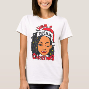 Camiseta Divirta-Se Com Melanina Black Girl Magic Xmas