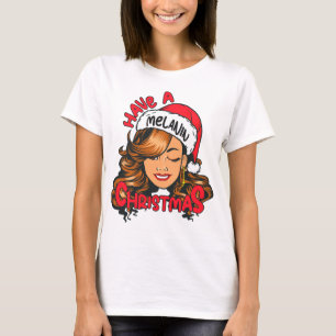 Camiseta Divirta-Se Com Melanina Black Girl Magic Xmas