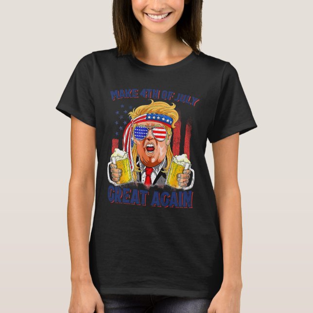 Camiseta Divirta-Se Com O Excelente De 4 De Julho Novamente (Frente)