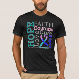 Camiseta Divisa da fé da esperança do cancer de tiróide