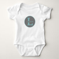 Divisa de cinza + Monograma Azul Romper