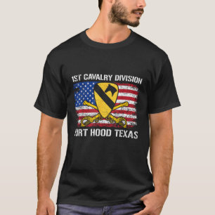 Camiseta Divisão de Cavalaria 1rua Bandeira US Veteran Fort