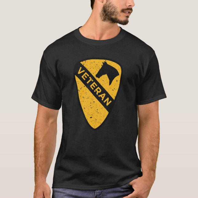 Camiseta Divisão de Cavalaria de 1rua - Veteran (Estados Un (Frente)