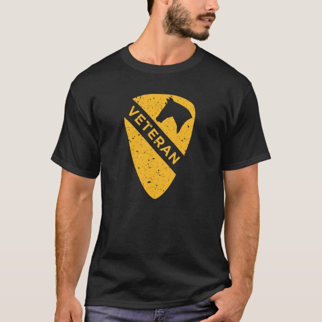 Camiseta Divisão de Cavalaria de 1rua - Veterano (tempo) (Frente)