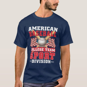 Camiseta Divisão de Esporte da Equipe Americana de Baseball