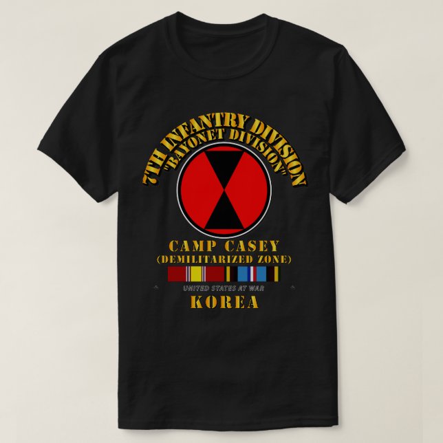 Camiseta Divisão de Infantaria de 7 Coreia Cp Casey w SVC (Frente do Design)