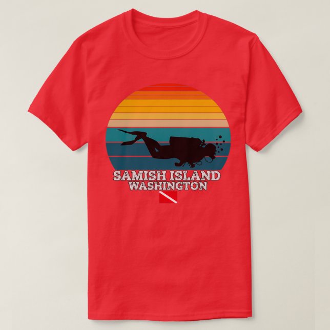 Camiseta Divisão de Scuba, Ilha de Samish Island (Frente do Design)