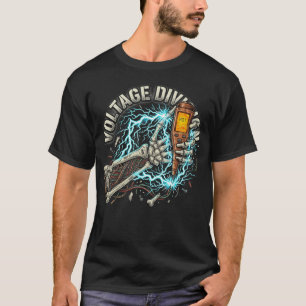 Camiseta Divisão de Tensão Presente de Eletricista Fio Quen