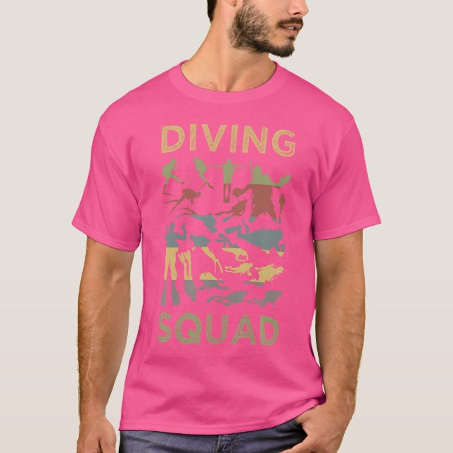 Camiseta Divisor de Esquadrão Funny Scuba Merging Diver (Frente)