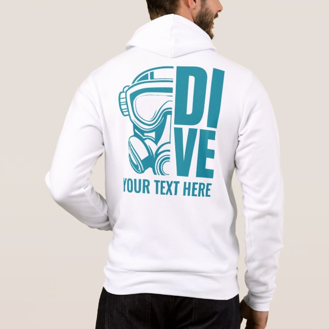 Camiseta Divisor de Scuba de Nome e Local Personalizado (Verso)