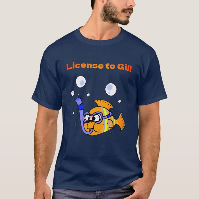 Camiseta Divisor de Scuba Divertido Peixes Design (Frente)