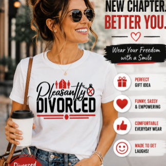Camiseta Divorciado Agradavelmente Celebração Divertida de 