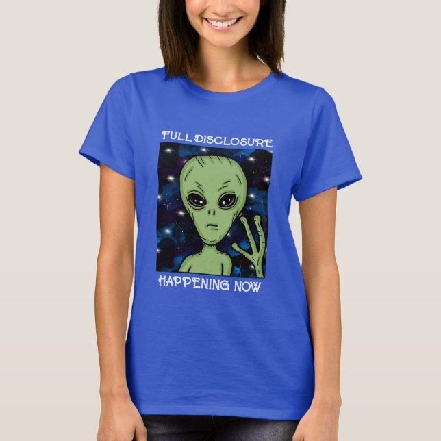 Camiseta Divulgação de cheios Acontecendo Agora Alienígena  (Frente)