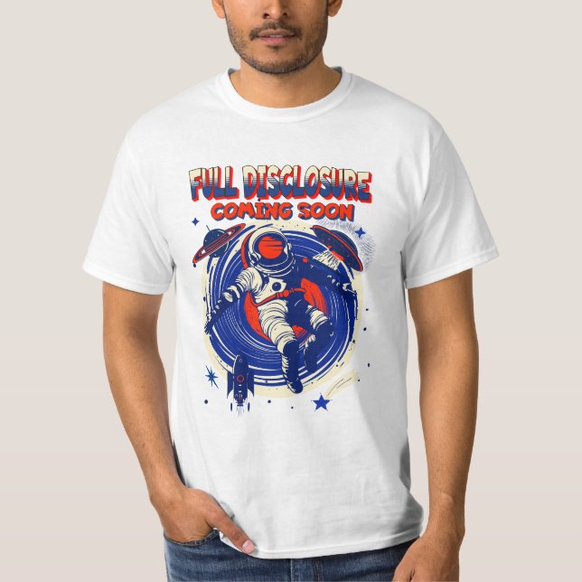 Camiseta Divulgação do cheio em breve | Astronauta flutuant (Frente)