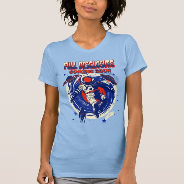 Camiseta Divulgação do cheio em breve | Astronauta flutuant (Frente)