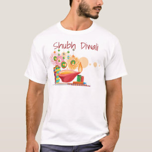 Camiseta Diwali Diya e Fireworks de desenho animado diverti