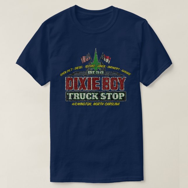 Camiseta Dixie Boy Truck Stop Vintage (Frente do Design)
