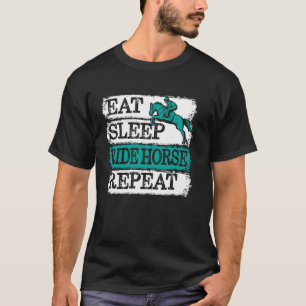 Camiseta Dizem Cavalos Engraçado Cavaleiro Comer Dormir Mon