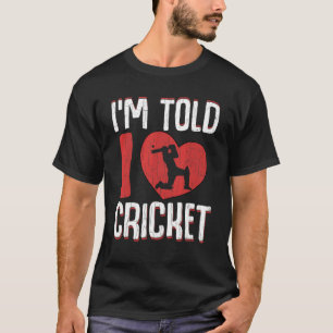 Camiseta Dizem-me Que Amo Gráfico De Desportos De Críquete