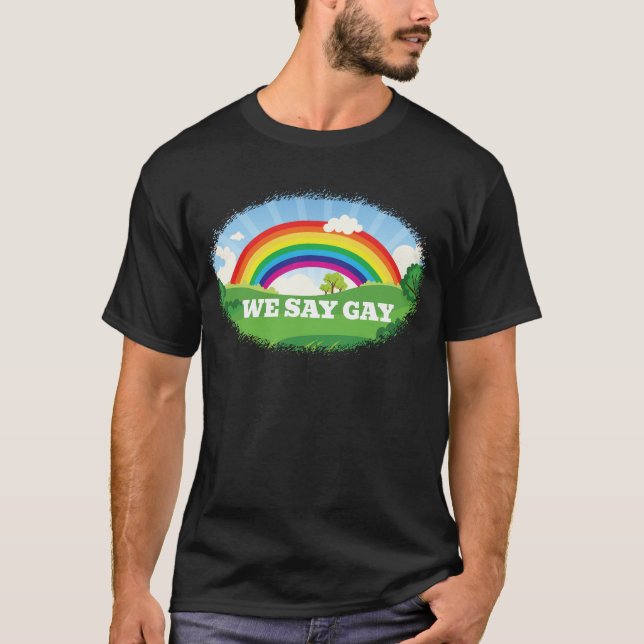 Camiseta Dizemos "Orgulho gay Parade Rainbow Florida" (Frente)