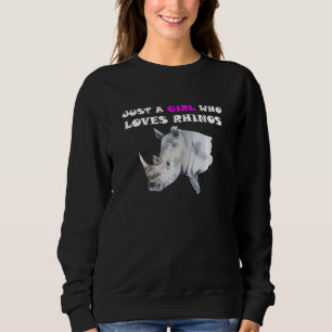 Camiseta Dizendo Apenas Uma Menina Que Ama Rinoceronte Rino