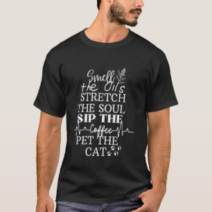 Camiseta Dizendo engraçado de café para amante de gato para